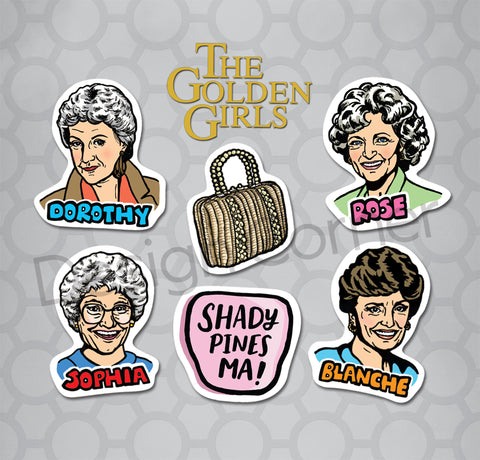 Golden Girls Die Cut Stickers 6 Pack