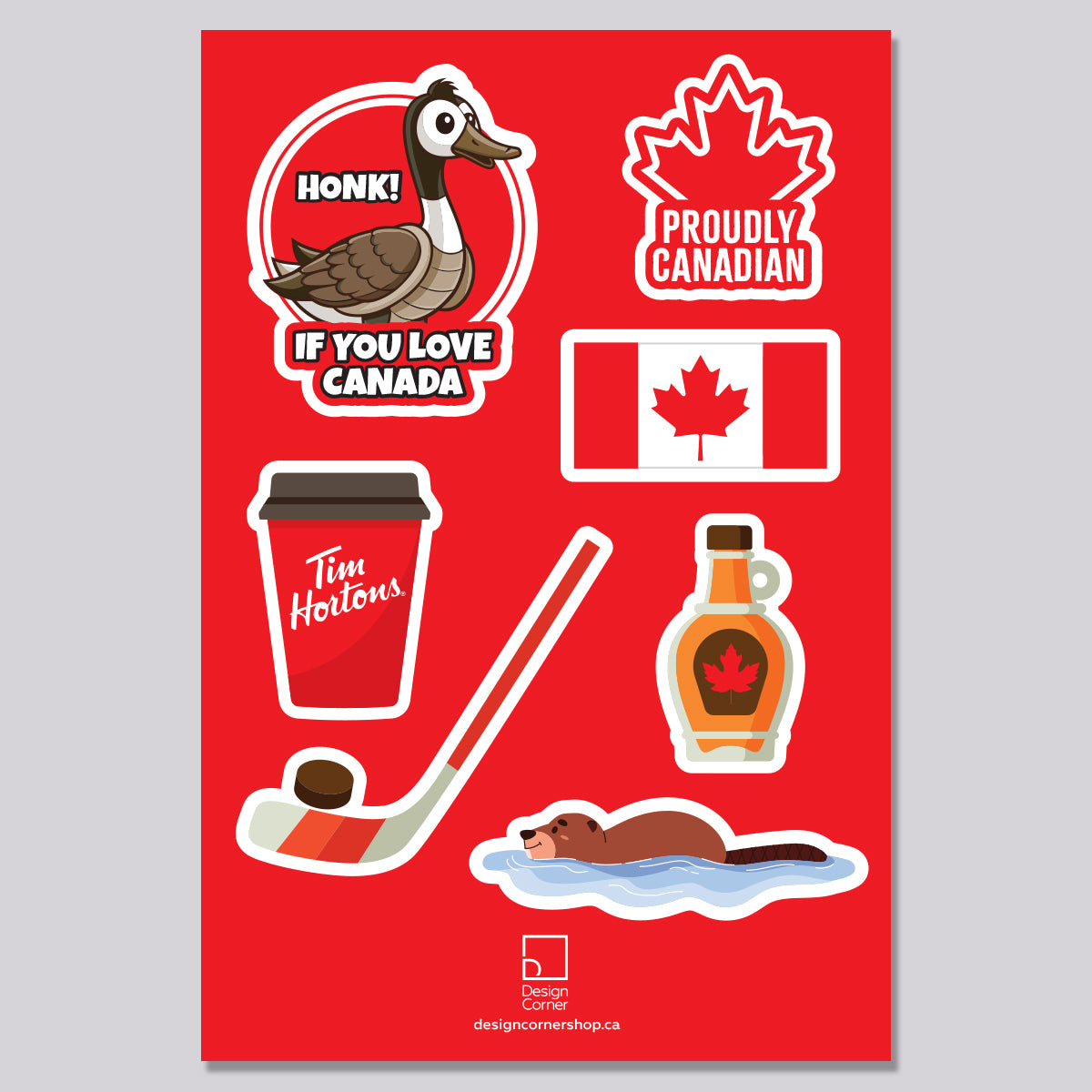 Canadian icons vinyl sticker sheet