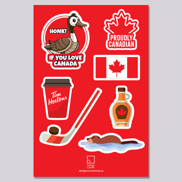Canadian icons vinyl sticker sheet