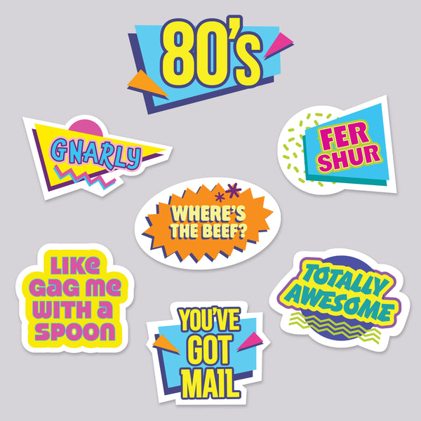 80s Expressions Funny Stickers 6 Pack