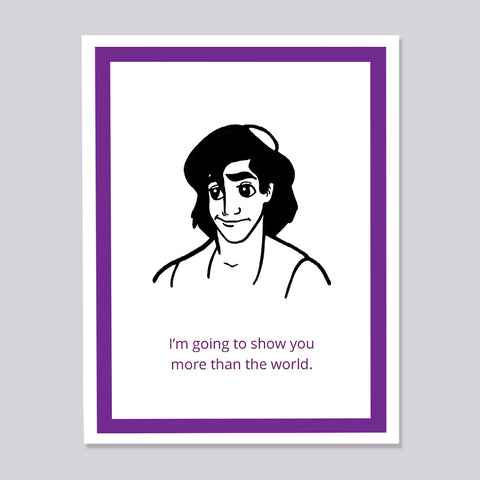 Disney Aladdin Naughty Funny Illustrated Card