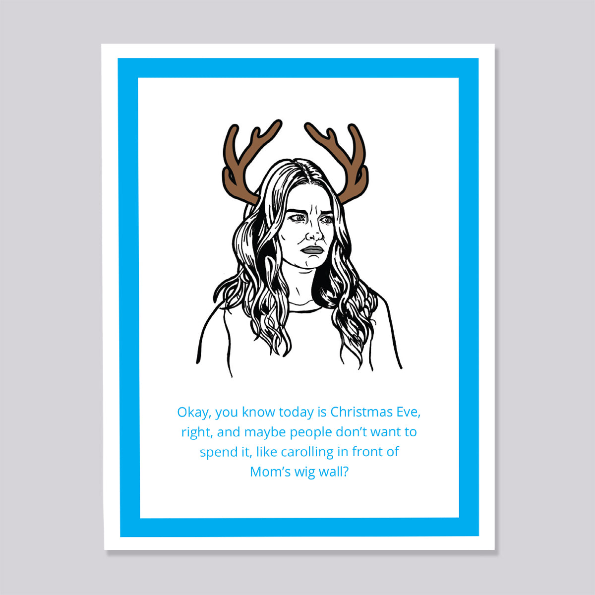 Schitts Creek Alexis Wig Wall Christmas Card