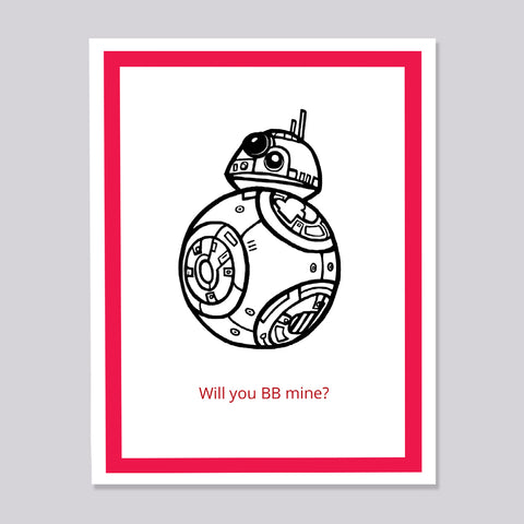 Star Wars BB8 Love Card