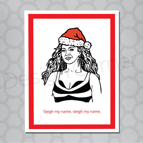Beyonce Sleigh Christmas Card