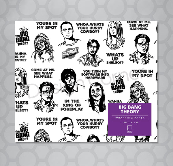 Big Bang Theory Gift Wrap 24"x36" Sheet