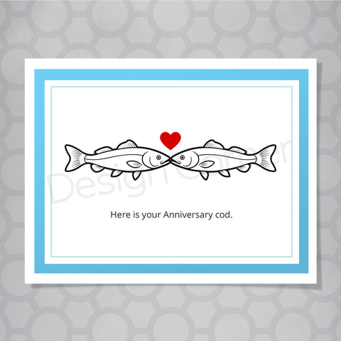Anniversary Cod funny pun card