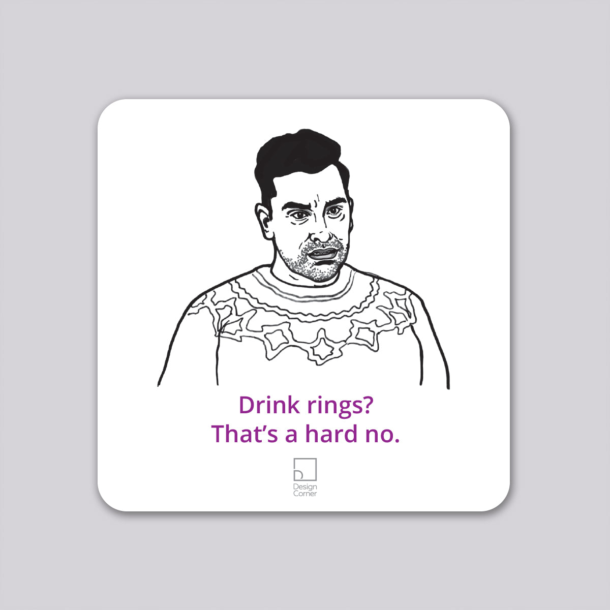 Schitts Creek David Funny Wine Coaster