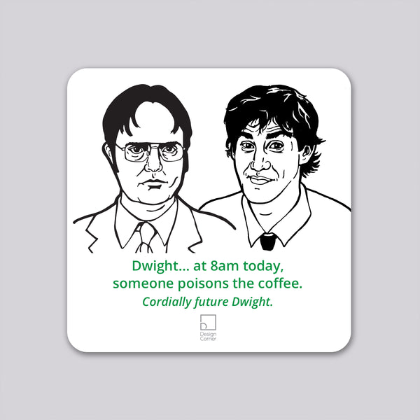 The Office Jim and Future Dwight Coaster