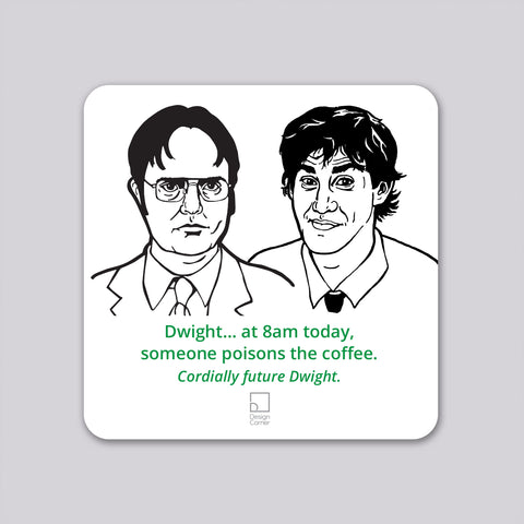 The Office Jim and Future Dwight Coaster