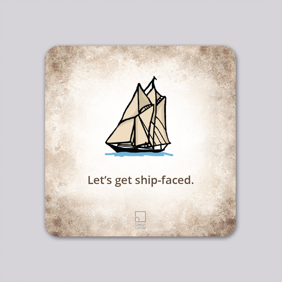 Ship Faced Funny Pun Coaster