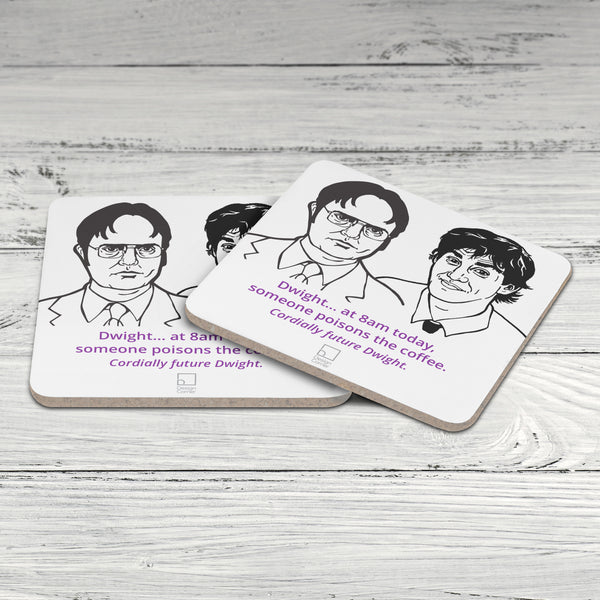 The Office Jim and Future Dwight Coaster