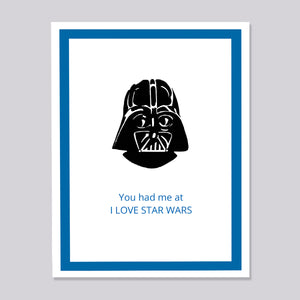 Star Wars Darth Vader Had me Love Card