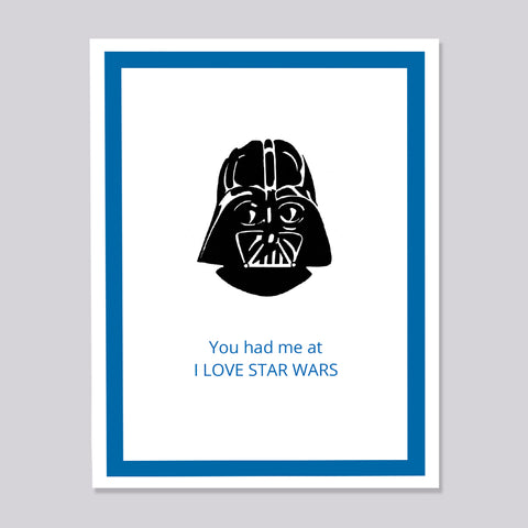 Star Wars Darth Vader Had me Love Card