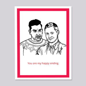 Schitts Creek Patrick and David Happy Ending Card