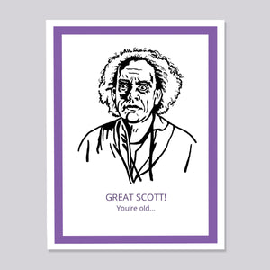 Back to the Future Doc Great Scott Illustrated Card