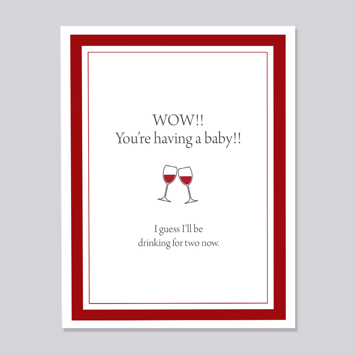 Drinking for Two Pregnancy or Baby Shower Card