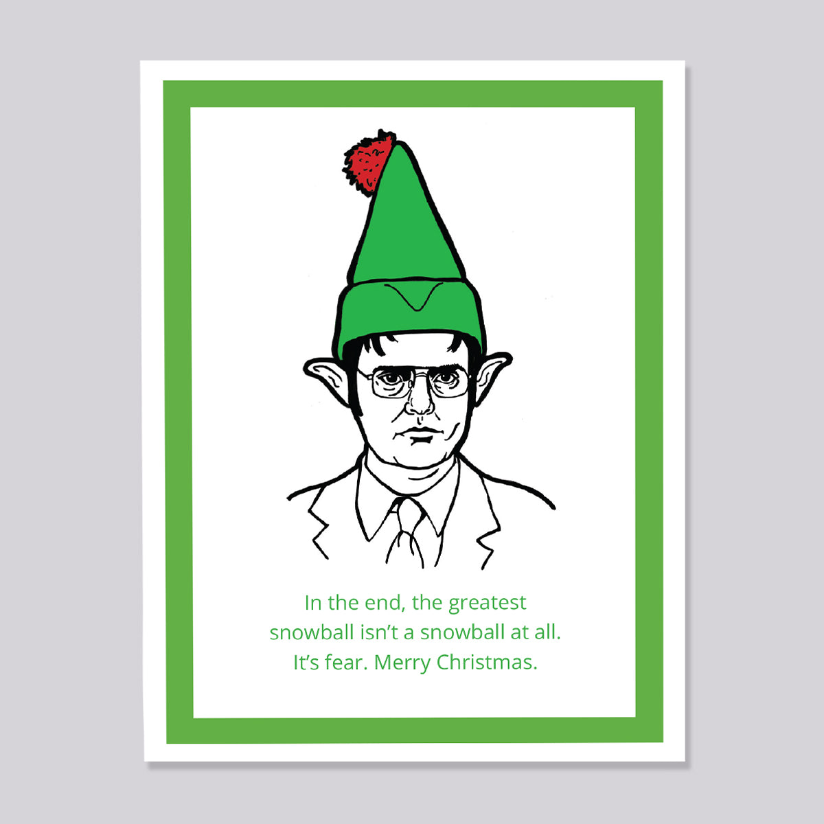The Office Dwight Christmas Snowball Card