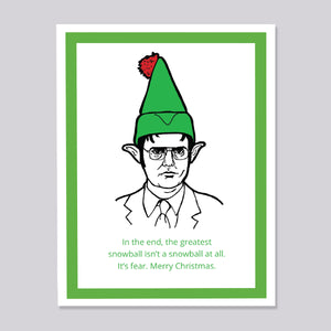 The Office Dwight Christmas Snowball Card