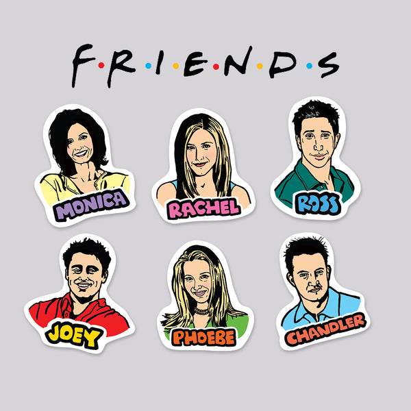 Friends characters Die Cut Stickers 6 Pack