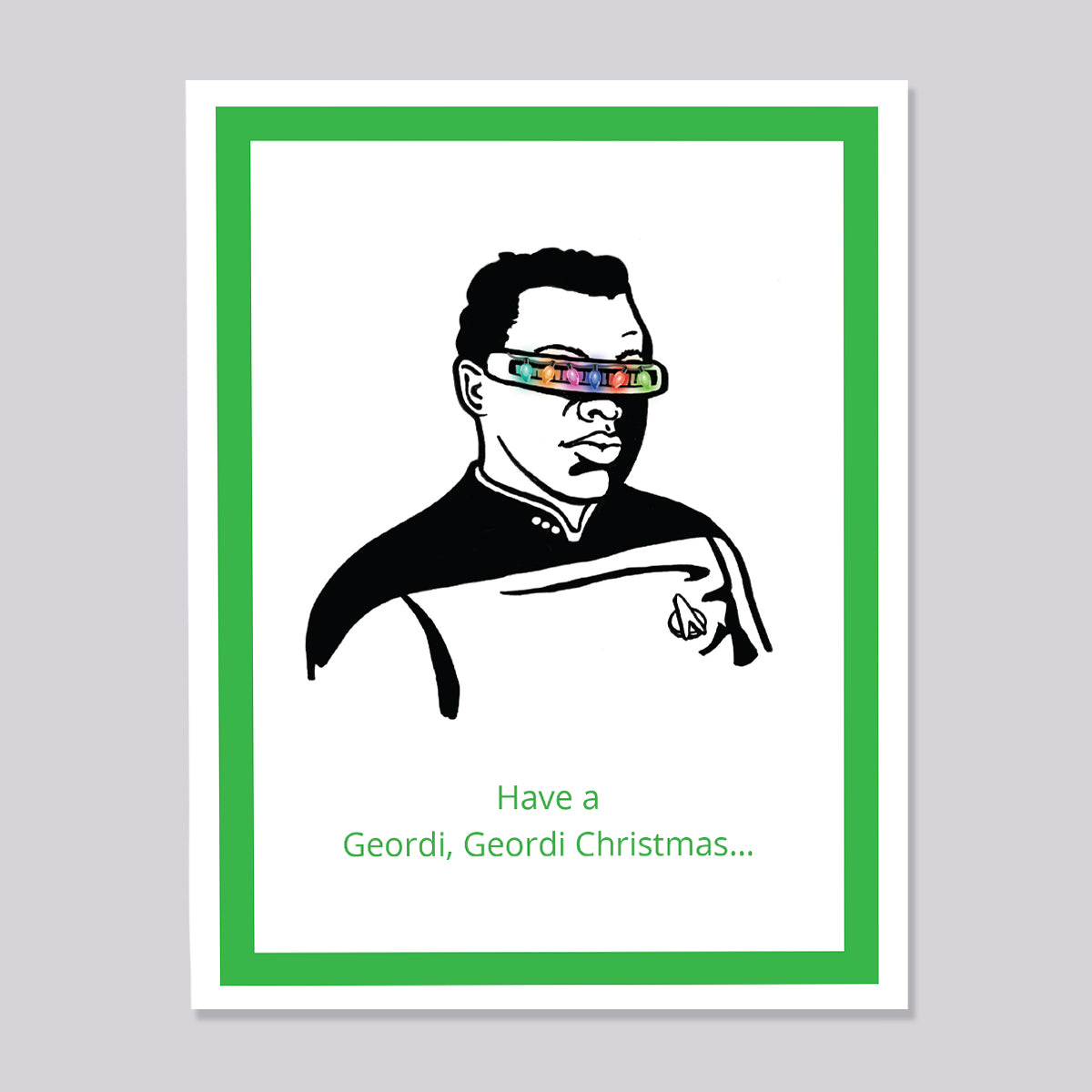 Star Trek Next Generation Geordi Christmas Card