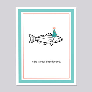Birthday Cod funny pun card