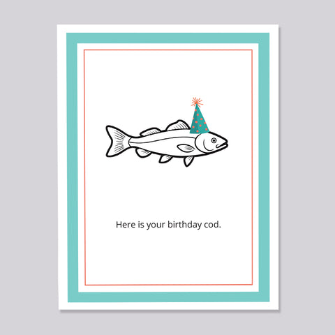 Birthday Cod funny pun card