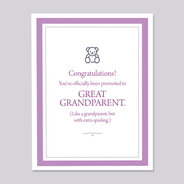 New Great Grandparent Baby Card