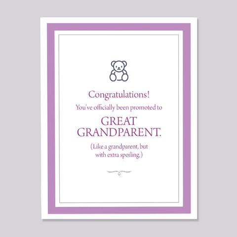 New Great Grandparent Baby Card