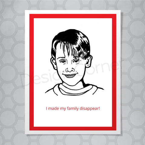 Home Alone Family Disappear Christmas Card