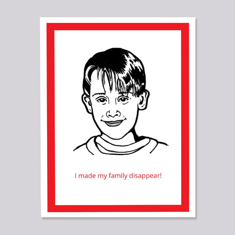Home Alone Family Disappear Christmas Card
