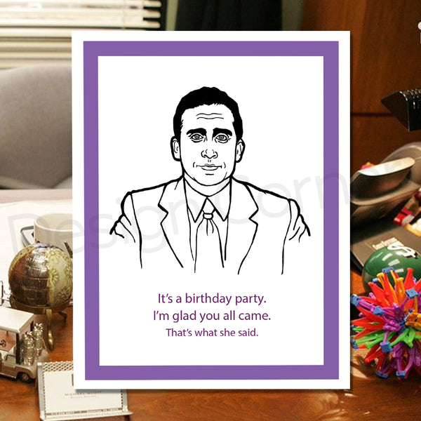 The Office Michael Birthday Party Card