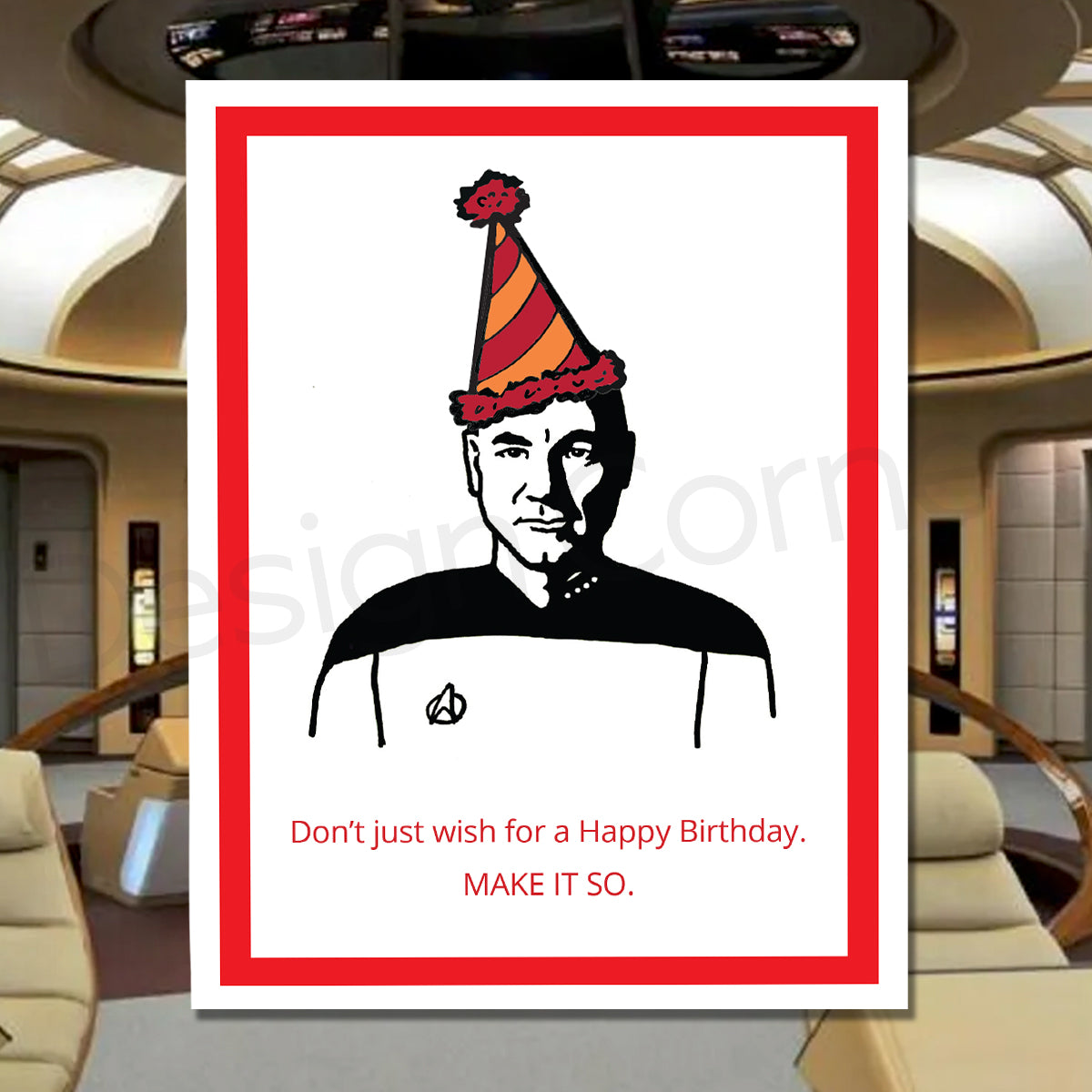 Star Trek Next Generation Picard Birthday Card