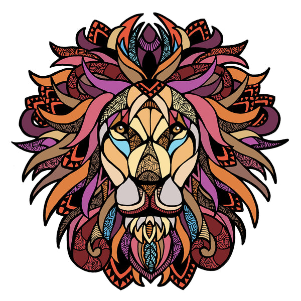 Lion illustration temporary tattoo