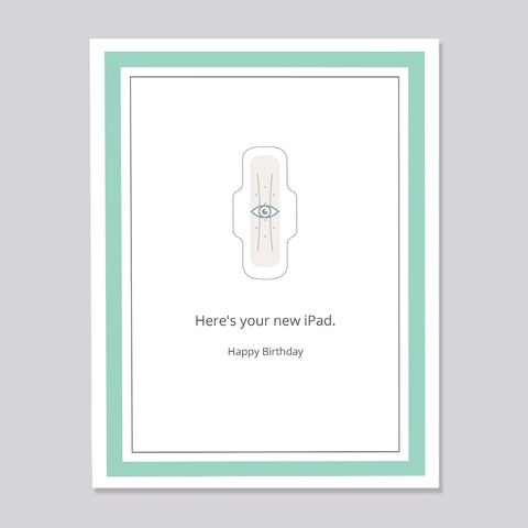 iPad Birthday Funny illustrated Card