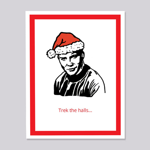 Star Trek Captain Kirk Halls Christmas Card