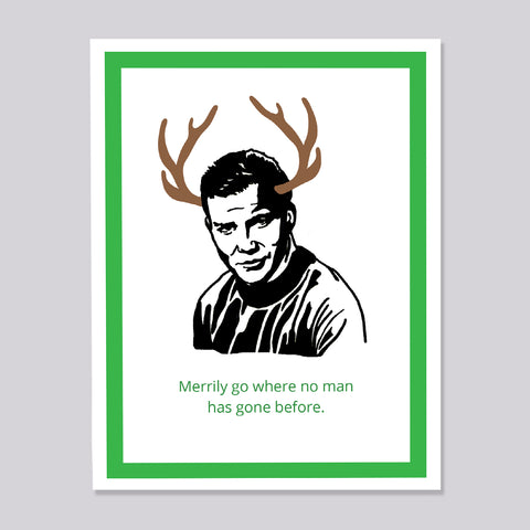 Star Trek Captain Kirk Merrily Christmas Card
