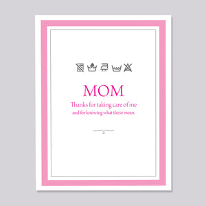 Laundry Labels Funny Mothers Day Card