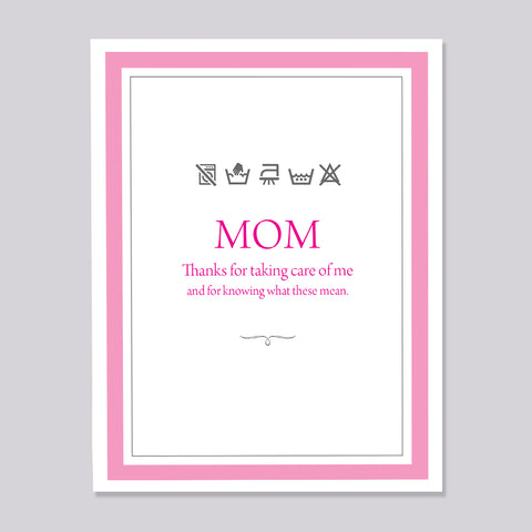Laundry Labels Funny Mothers Day Card