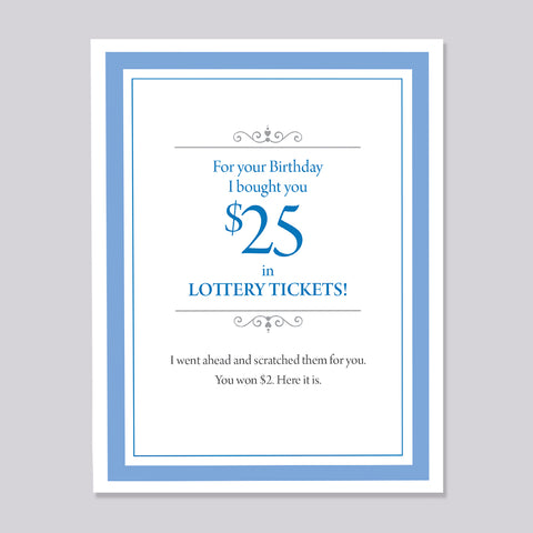 Lottery Ticket Birthday Funny Card