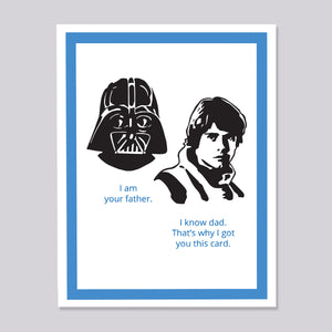 Star Wars Luke Skywalker Darth Vader card for dad