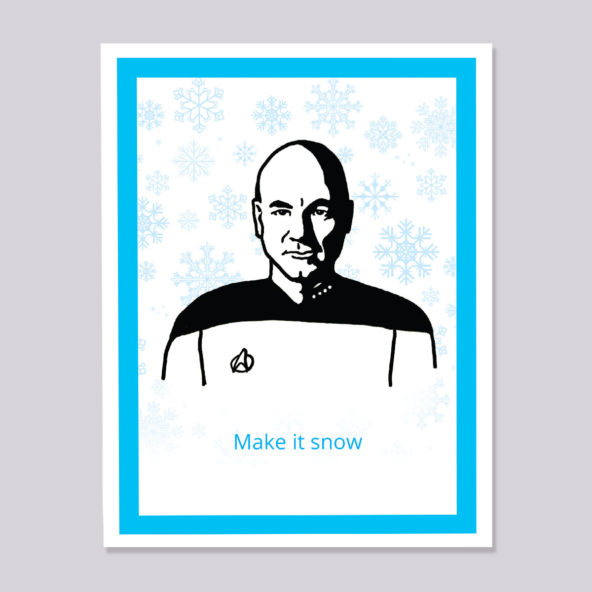 Star Trek Next Generation Picard Snow Christmas Card