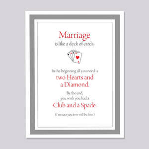 Marriage is like a Deck of Cards Wedding Card