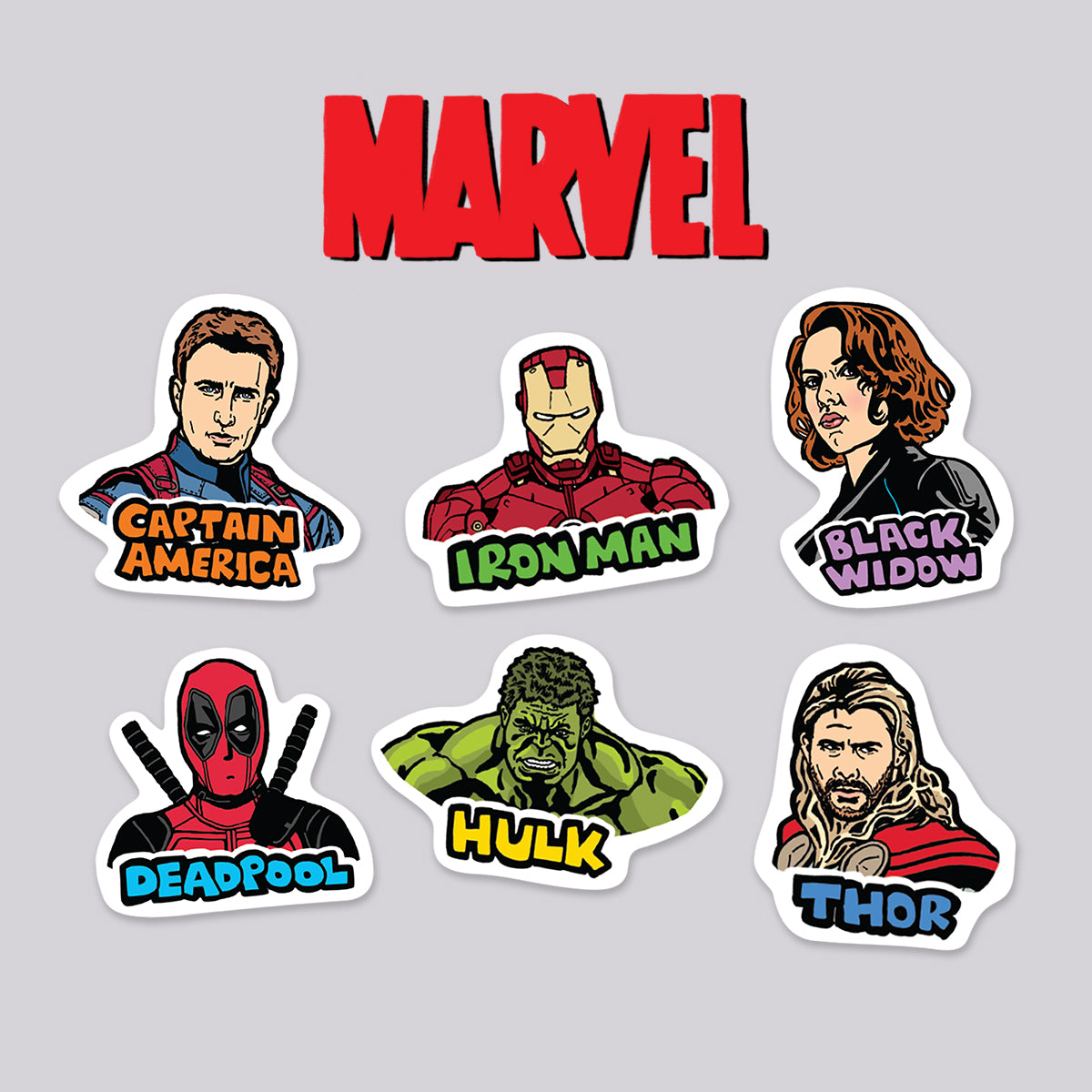 Marvel Die Cut Stickers 6 Pack
