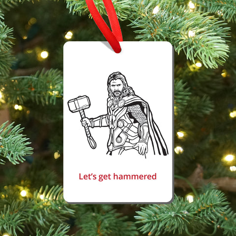 Marvel Thor Lets Get Hammered Magnet and Ornament