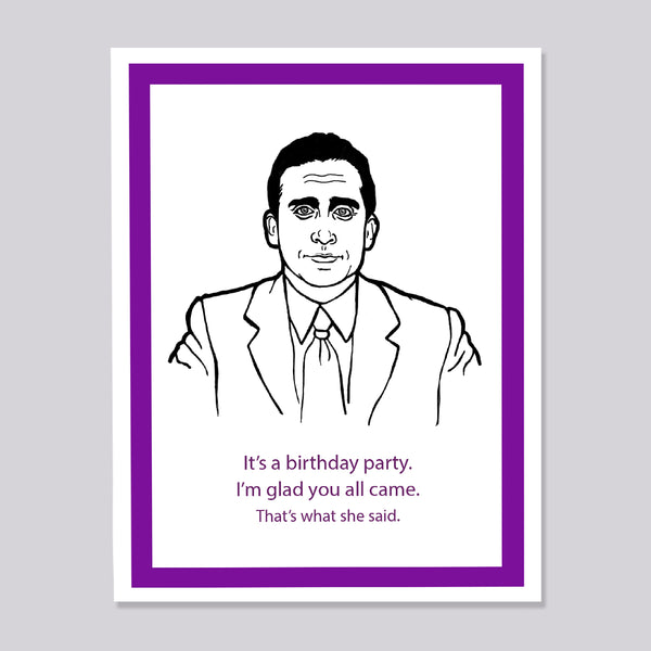 The Office Michael Birthday Party Card
