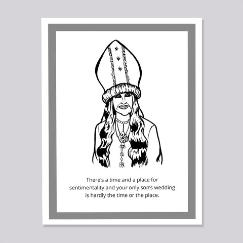 Schitts Creek Moira Son's Wedding Card