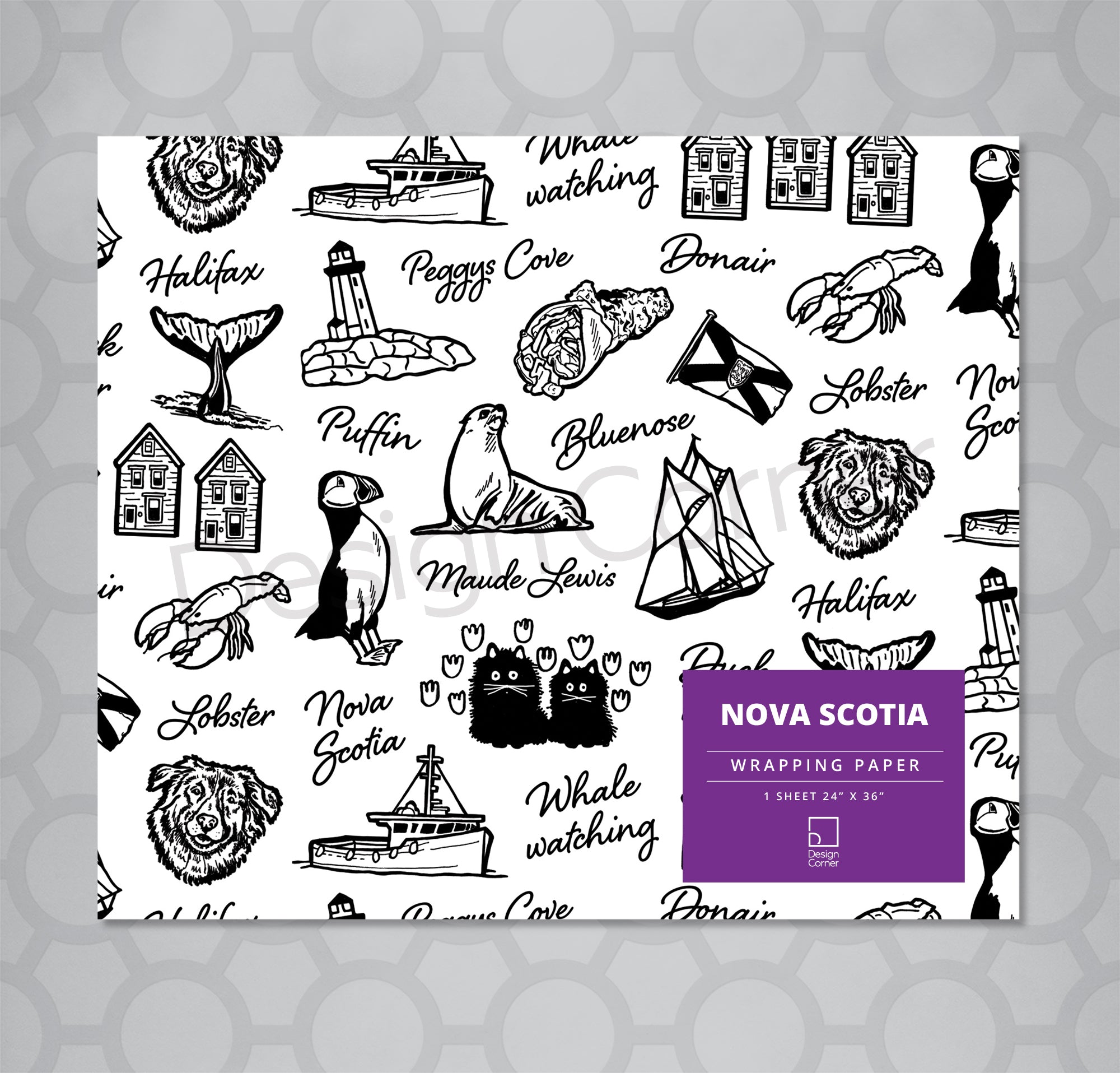 Nova Scotia illustrated Wrap 24"x36" Sheet
