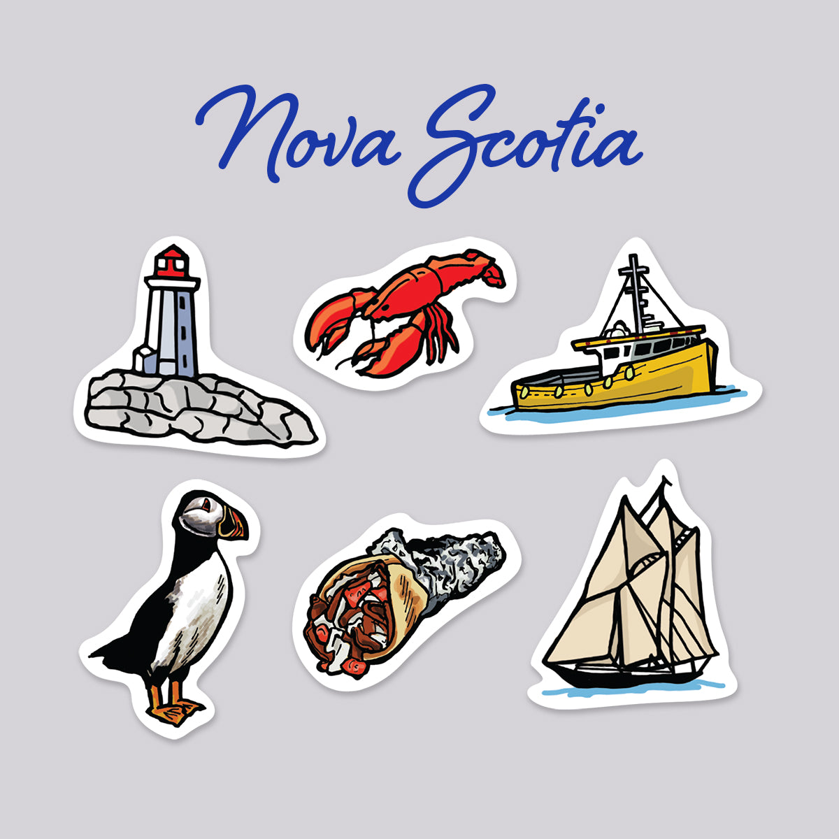 Nova Scotia Die Cut Stickers 6 Pack