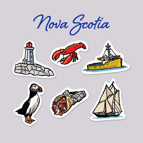 Nova Scotia Die Cut Stickers 6 Pack