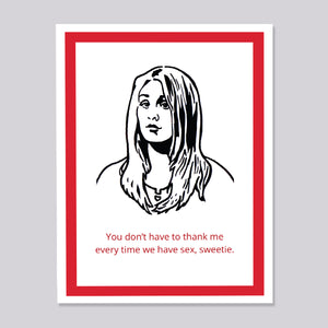 Big Bang Theory Penny Sex Card